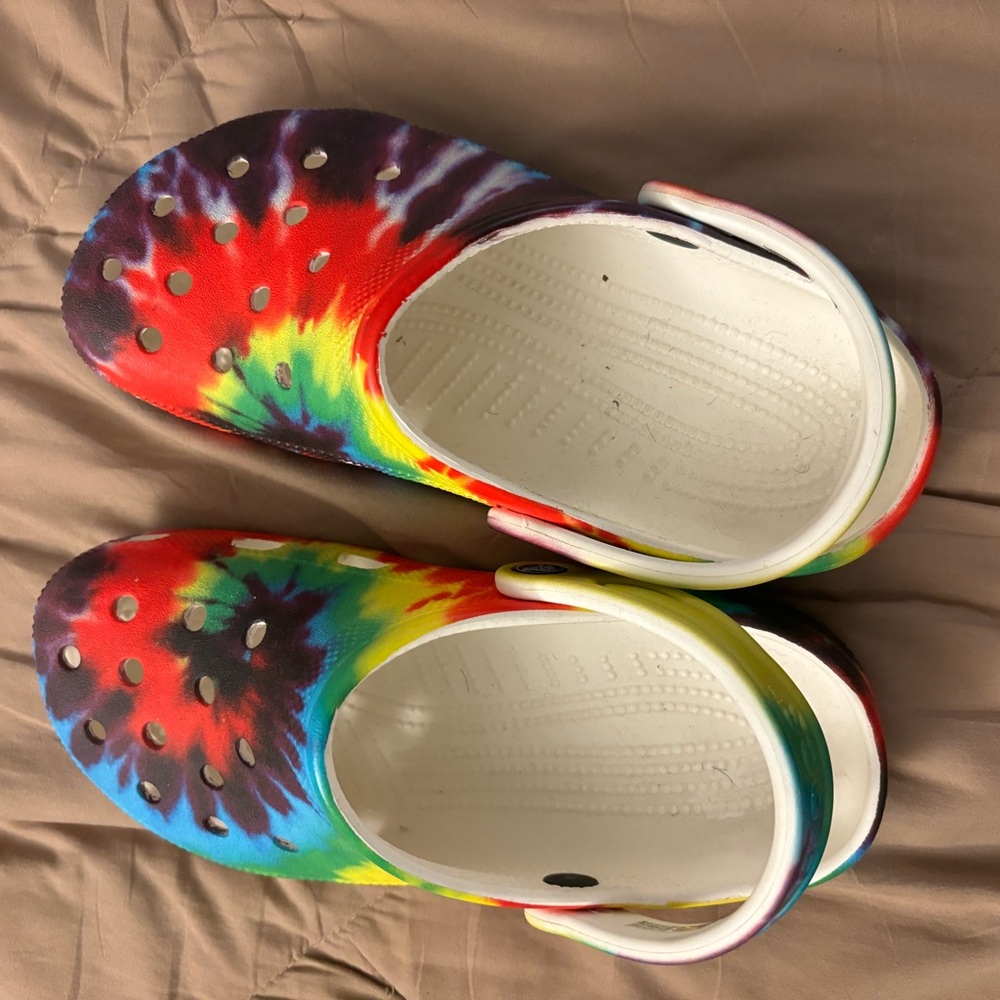 Tie Dye Crocs Size 9